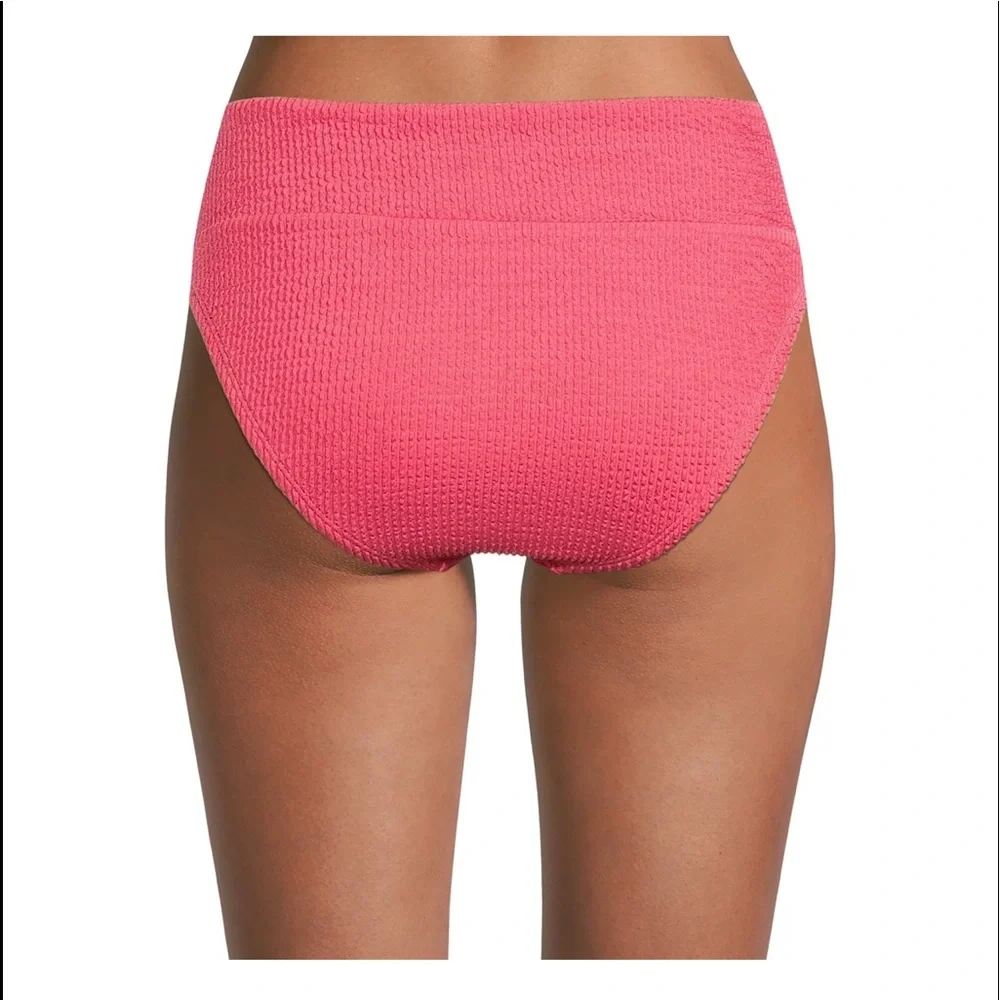 🆕 Women’s Plus Rose Dust Crinkle Texture Bikini Swim Bottom Size 1X